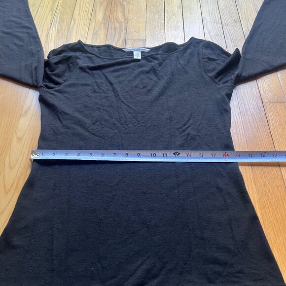 Diane Von Furstenberg Size L Black Wool Blend Long Sleeve Round Neck Sweater - Picture 8 of 13